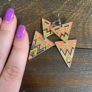 Geometric enamel earrings